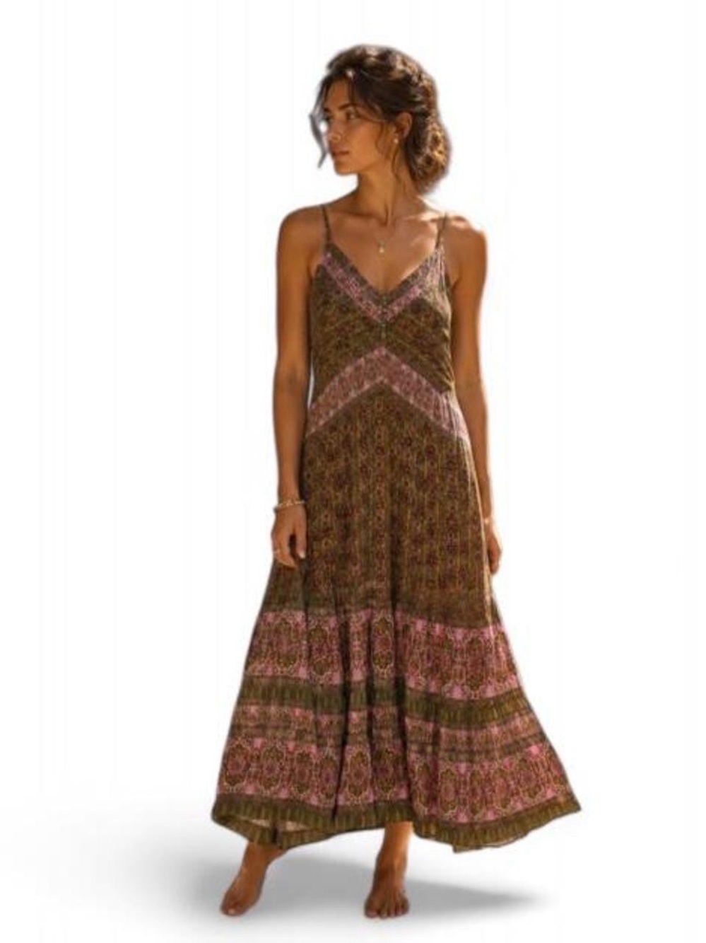 Gorgeous Sundance boho mixed patterns maxi dress XXS